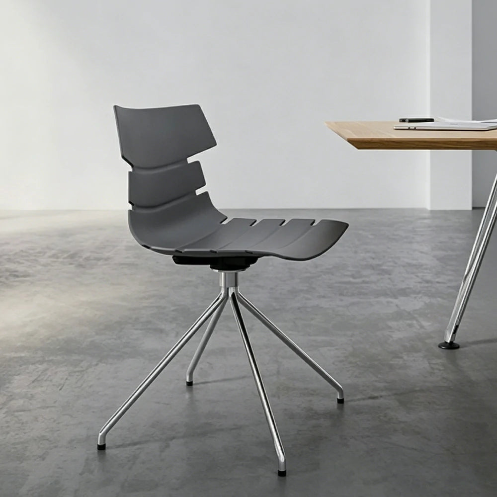 LIVARA Modern Office Chair Ergonomic Leisure Chair Minimalist Design for Dining Room Meeting Room - Grey
