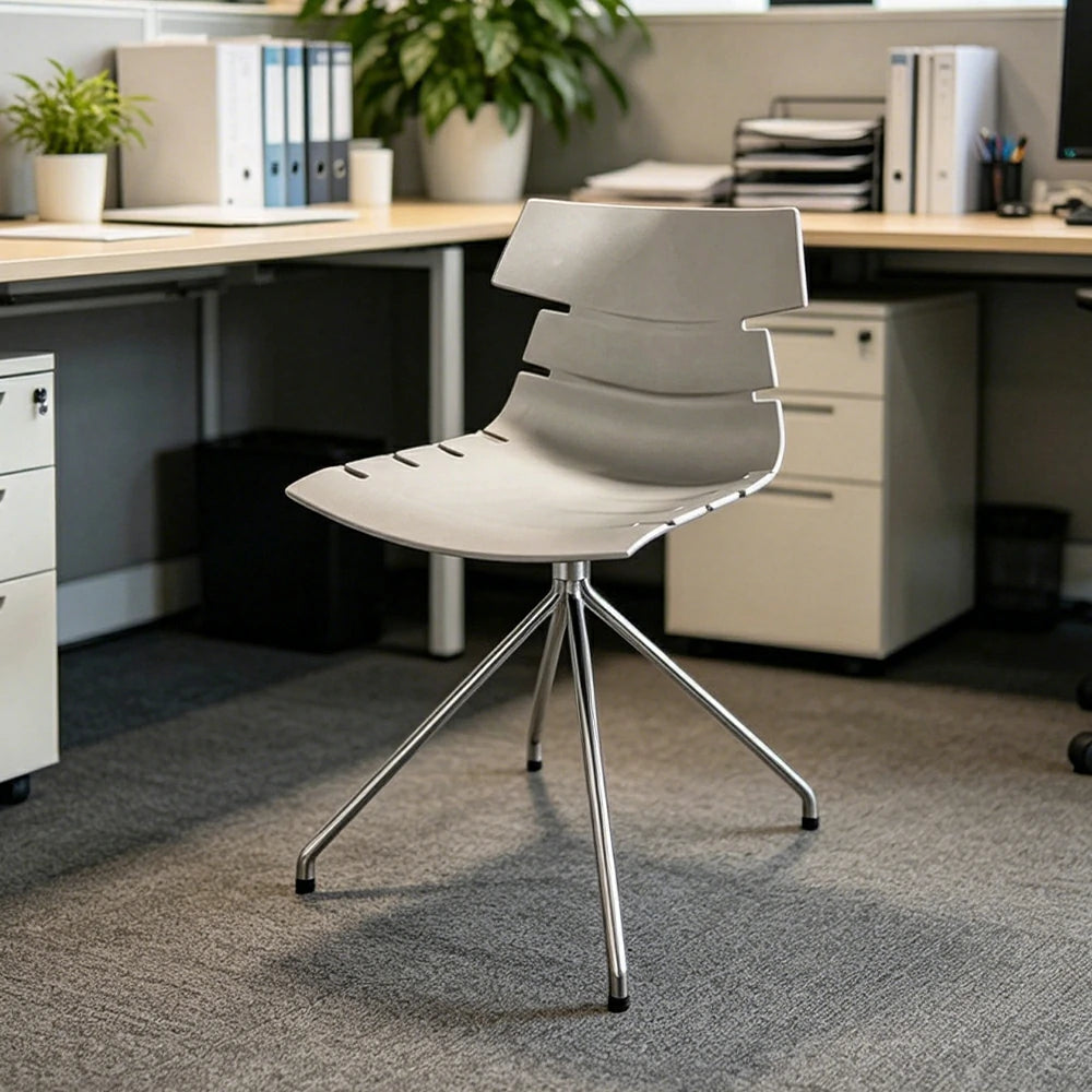 LIVARA Modern Office Chair Ergonomic Leisure Chair Minimalist Design for Dining Room Meeting Room - White