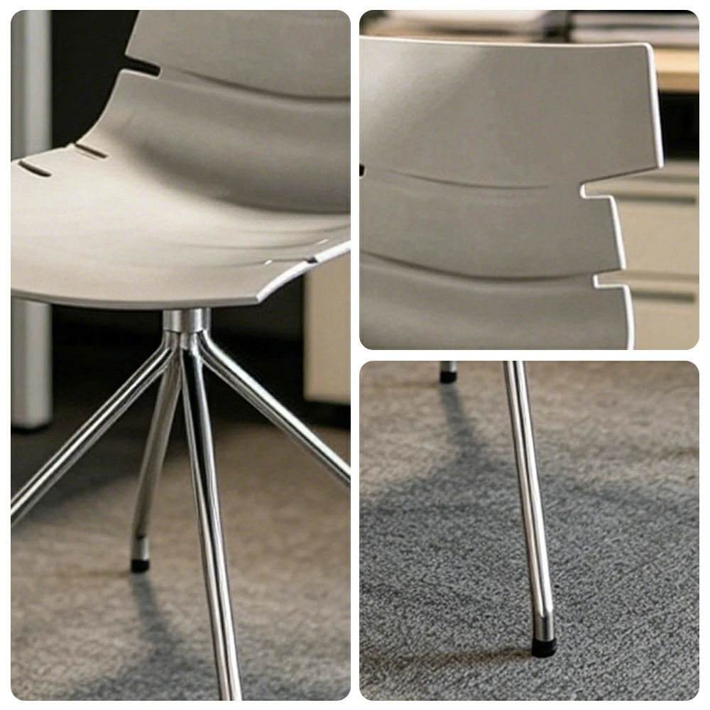 LIVARA Modern Office Chair Ergonomic Leisure Chair Minimalist Design for Dining Room Meeting Room - White
