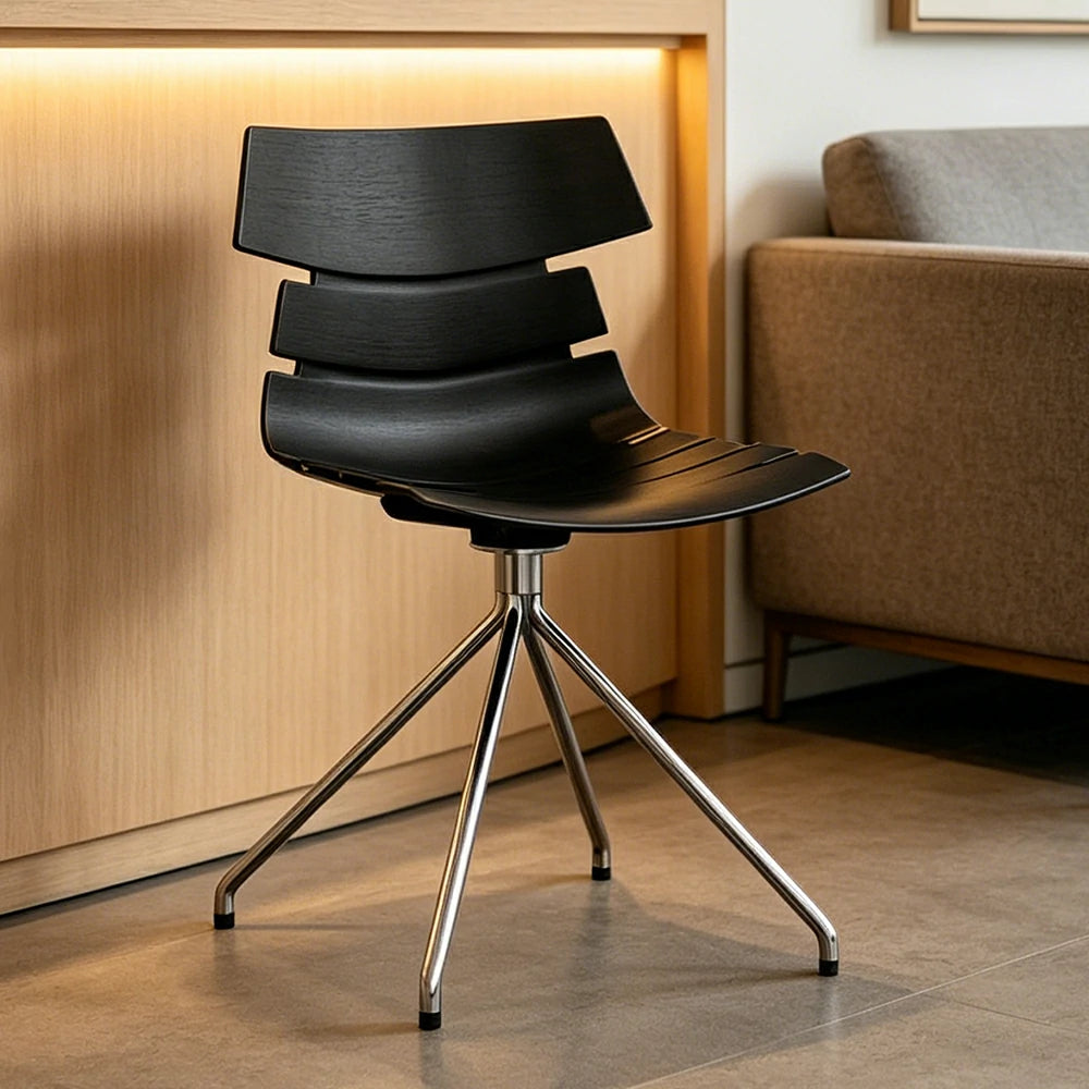 LIVARA Modern Office Chair Ergonomic Leisure Chair Minimalist Design for Dining Room Meeting Room - Black