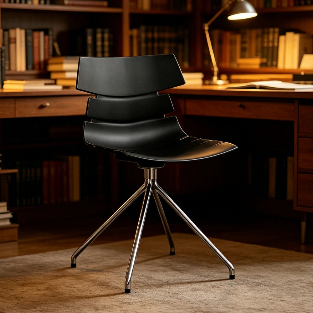 LIVARA Modern Office Chair Ergonomic Leisure Chair Minimalist Design for Dining Room Meeting Room - Black