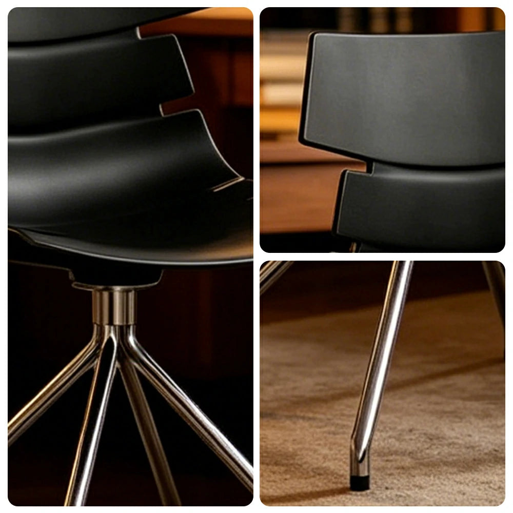 LIVARA Modern Office Chair Ergonomic Leisure Chair Minimalist Design for Dining Room Meeting Room - Black