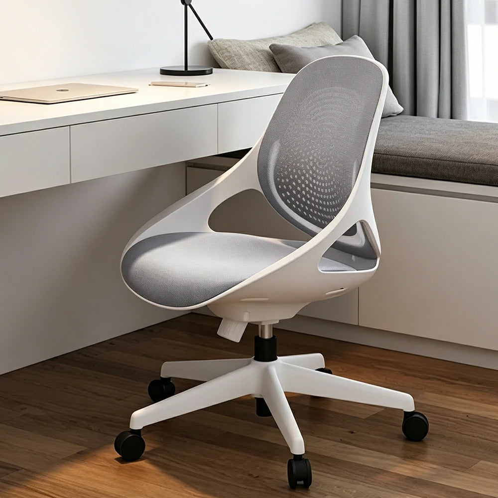 LIVARA Modern Ergonomic Mesh Office Chair Curved Backrest Comfortable Computer Chair for Study Room - Grey