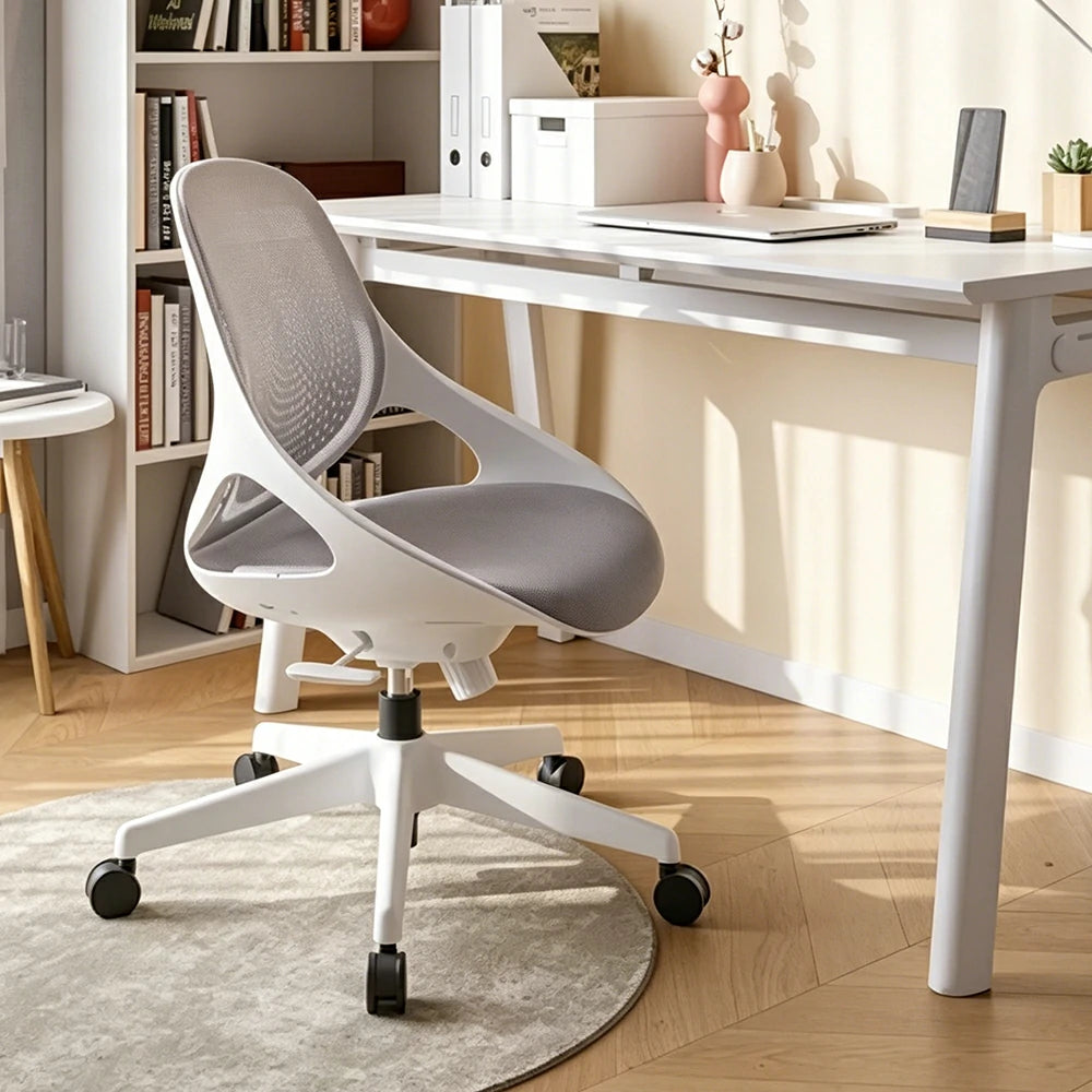 LIVARA Modern Ergonomic Mesh Office Chair Curved Backrest Comfortable Computer Chair for Study Room - Grey