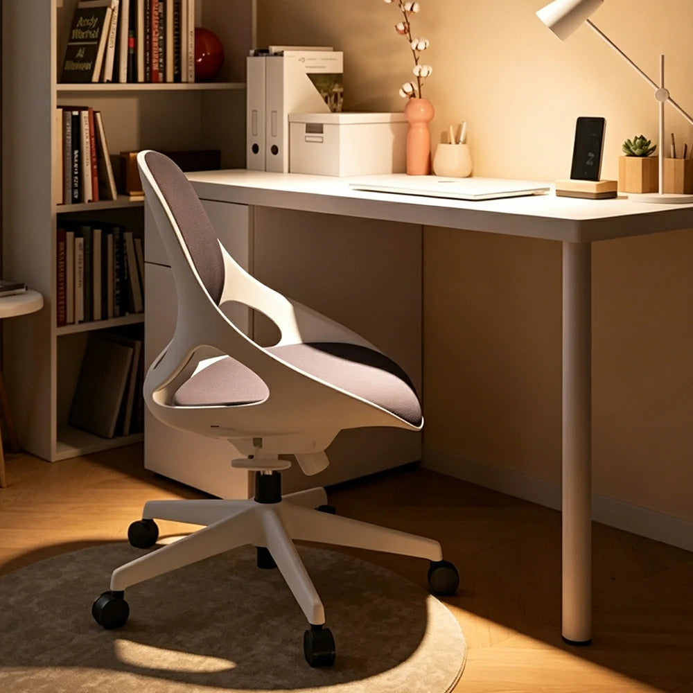 LIVARA Modern Ergonomic Mesh Office Chair Curved Backrest Comfortable Computer Chair for Study Room - Grey