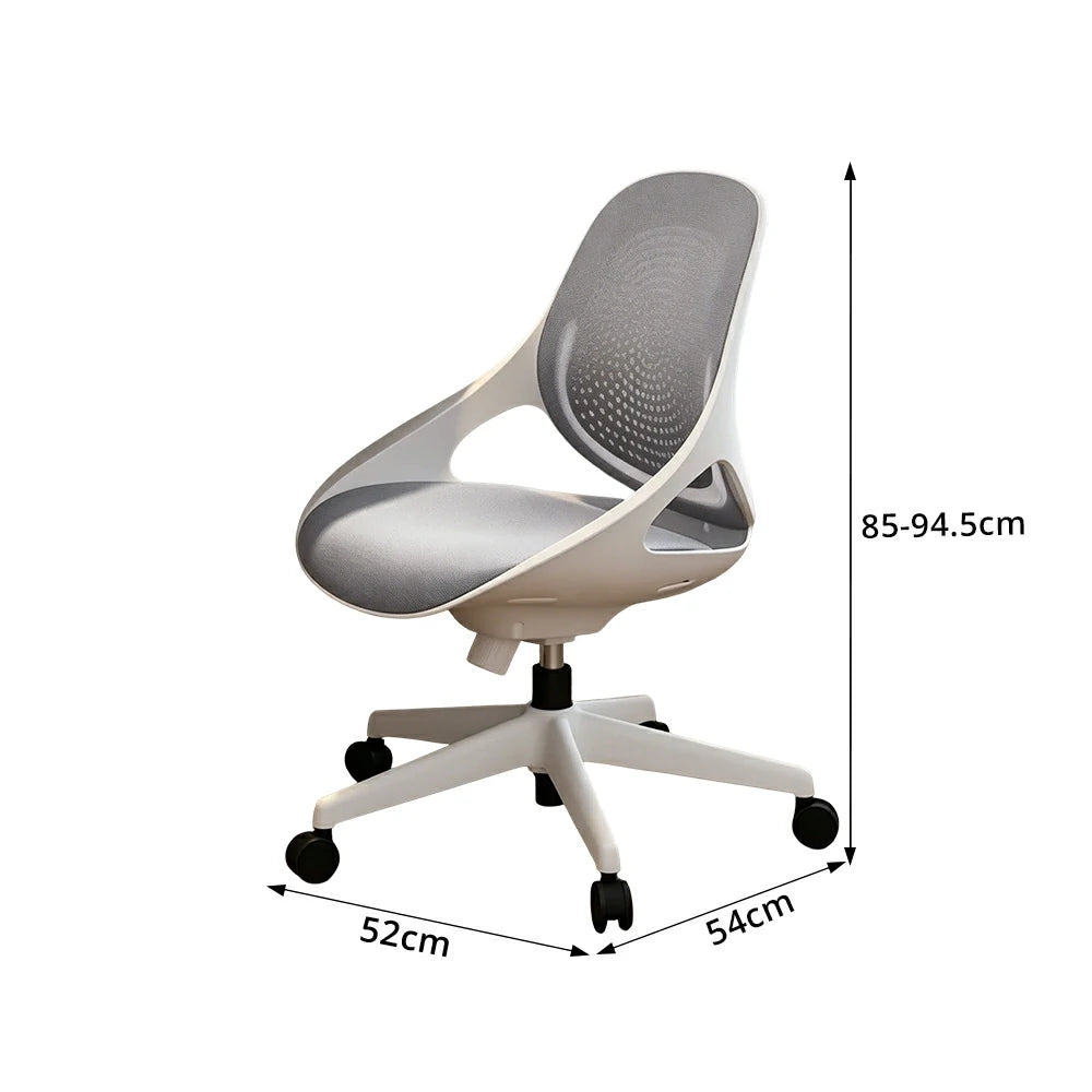 LIVARA Modern Ergonomic Mesh Office Chair Curved Backrest Comfortable Computer Chair for Study Room - Grey