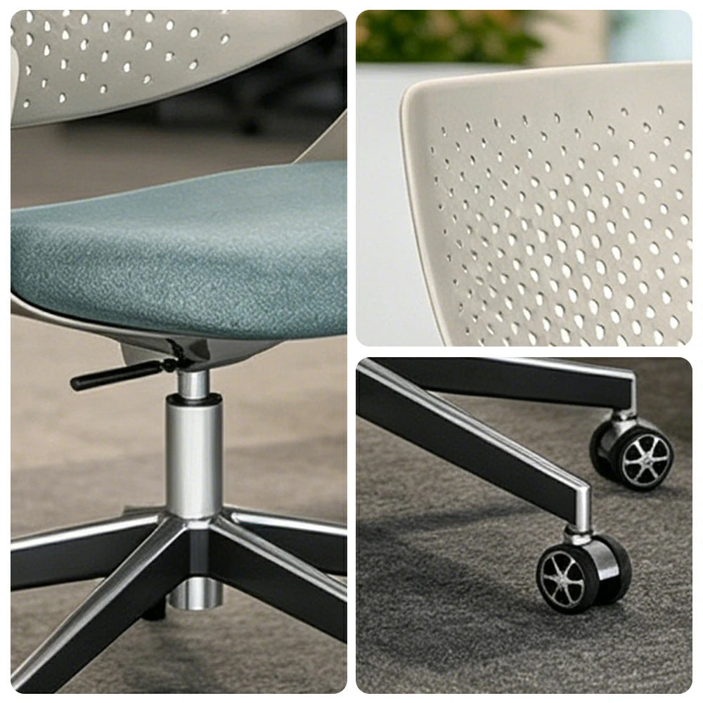 LIVARA Large Modern Office Chair Breathable Backrest Comfortable Swivel Chair with Casters for Study Room - Beige