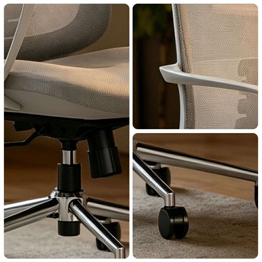 LIVARA Ergonomic Office Chair Breathable Mesh Back Adjustable Reclining Chair with Chrome Base for Home Office - Grey
