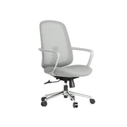 LIVARA Ergonomic Office Chair Breathable Mesh Back Adjustable Reclining Chair with Chrome Base for Home Office - Grey