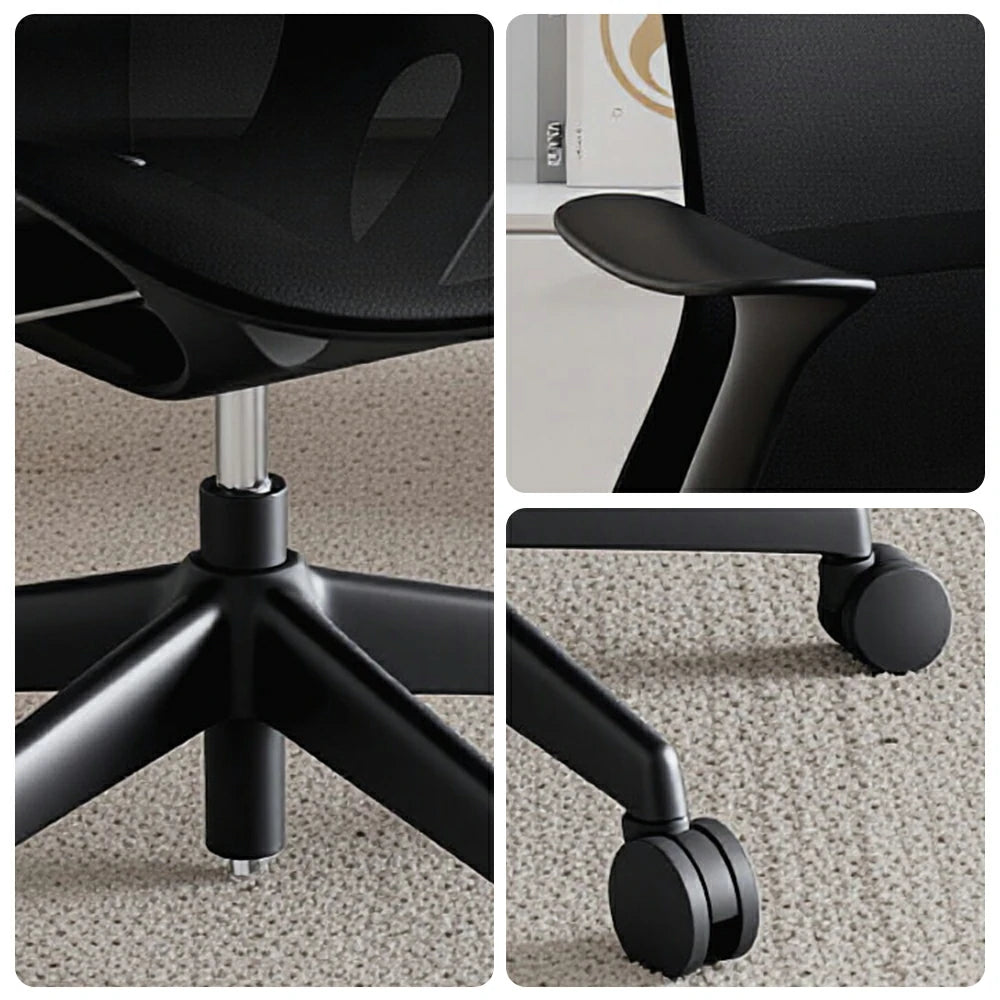 LIVARA Modern Ergonomic Mesh Office Chair Comfortable Computer Chair with Armrests for Study Room Workspace - Black
