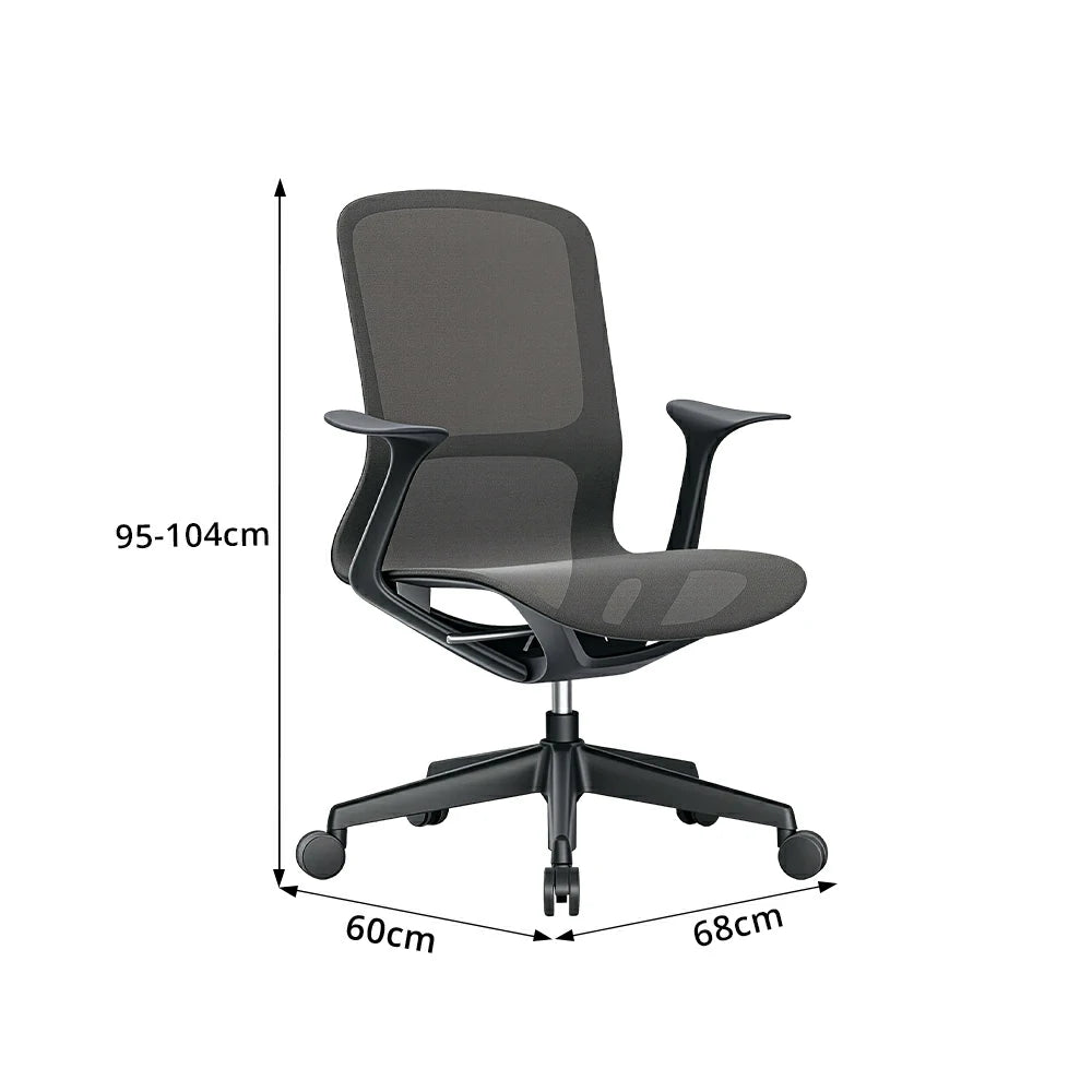 LIVARA Modern Ergonomic Mesh Office Chair Comfortable Computer Chair with Armrests for Study Room Workspace - Black