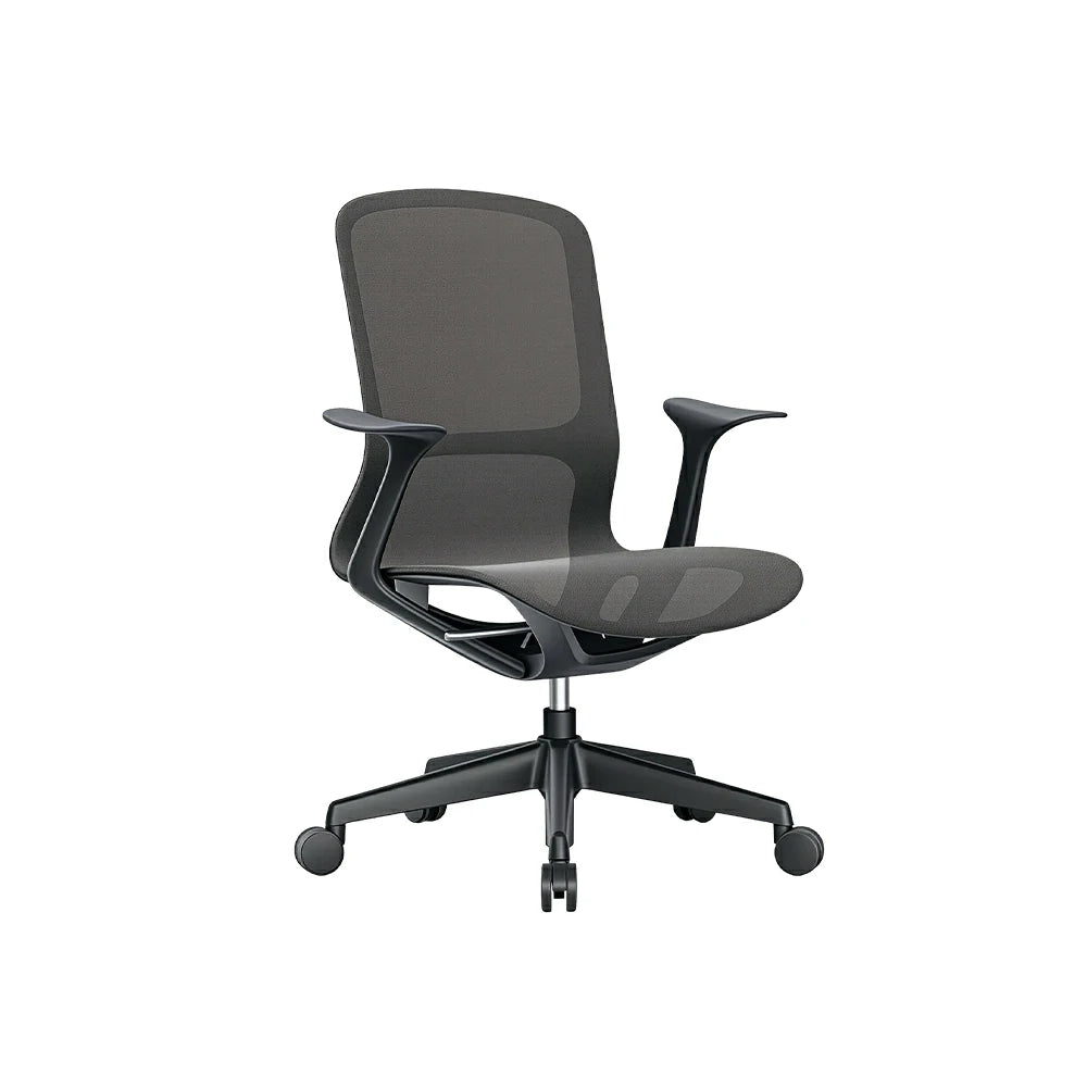 LIVARA Modern Ergonomic Mesh Office Chair Comfortable Computer Chair with Armrests for Study Room Workspace - Black