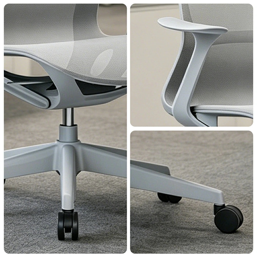 LIVARA Modern Ergonomic Mesh Office Chair Comfortable Computer Chair with Armrests for Study Room Workspace - Grey
