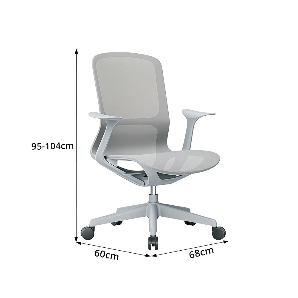 LIVARA Modern Ergonomic Mesh Office Chair Comfortable Computer Chair with Armrests for Study Room Workspace - Grey