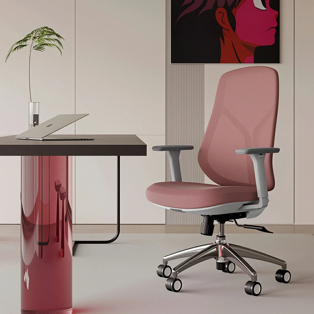LIVARA Ergonomic Mesh Office Chair 3D Armrests Multi Lock Reclining Desk Chair Chrome Base for Home Office - Red