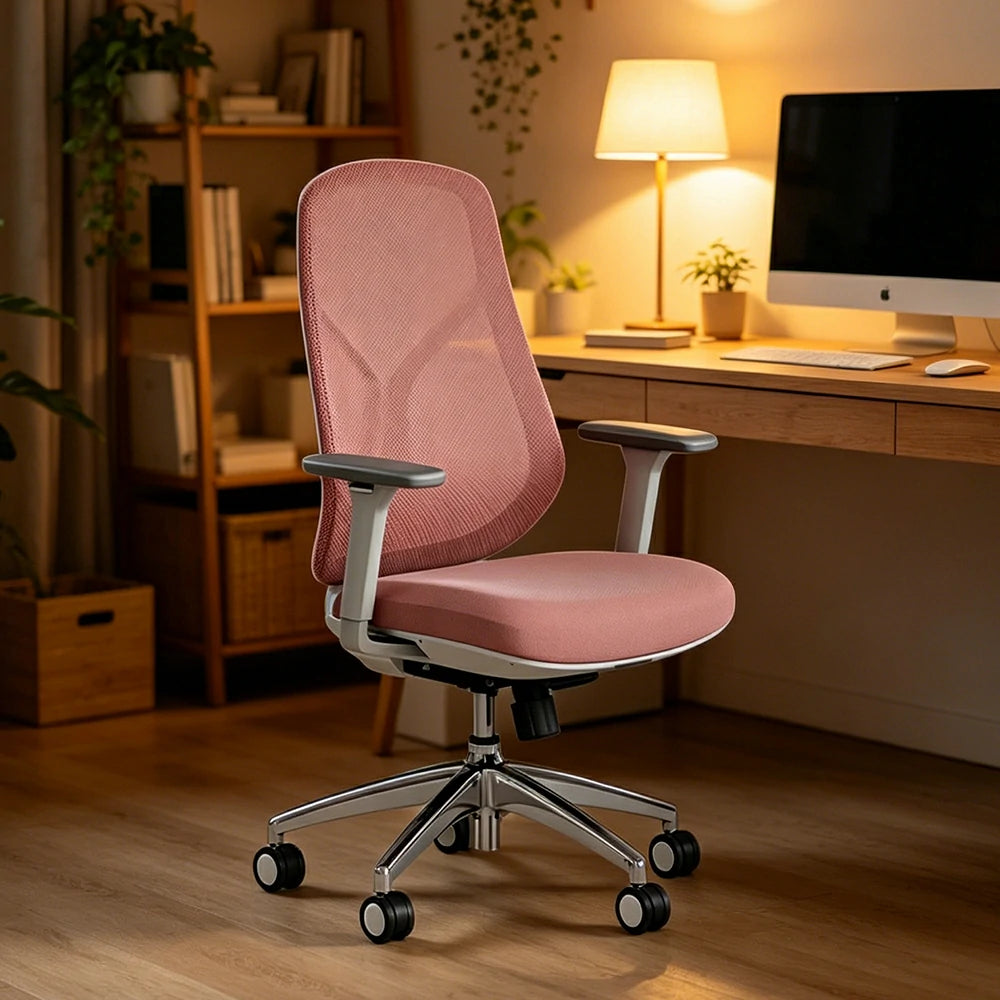 LIVARA Ergonomic Mesh Office Chair 3D Armrests Multi Lock Reclining Desk Chair Chrome Base for Home Office - Red