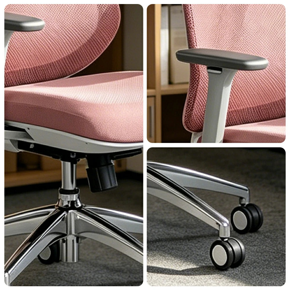 LIVARA Ergonomic Mesh Office Chair 3D Armrests Multi Lock Reclining Desk Chair Chrome Base for Home Office - Red