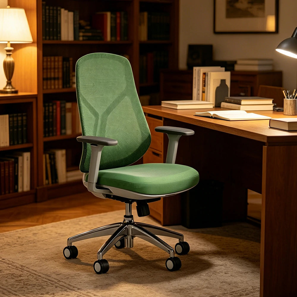 LIVARA  Ergonomic Mesh Office Chair 3D Armrests Multi Lock Reclining Desk Chair Chrome Base for Home Office - Green