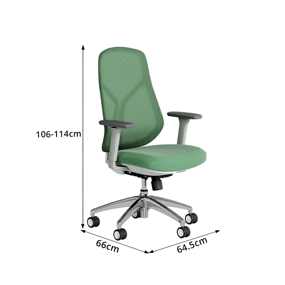 LIVARA  Ergonomic Mesh Office Chair 3D Armrests Multi Lock Reclining Desk Chair Chrome Base for Home Office - Green