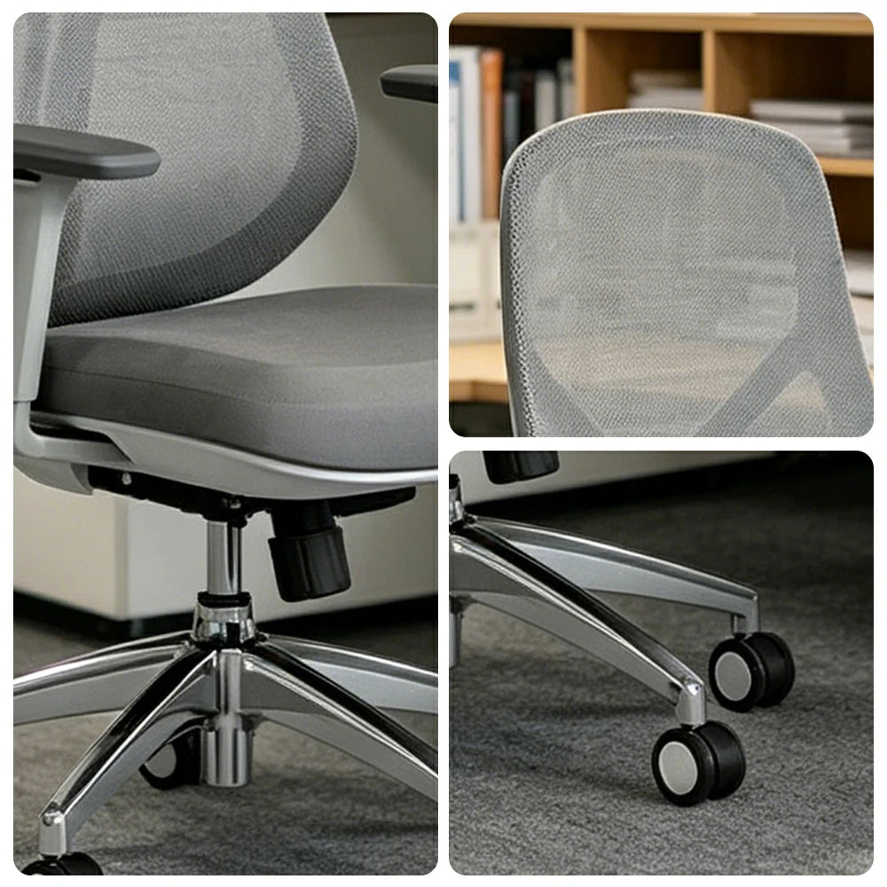 LIVARA  Ergonomic Mesh Office Chair 3D Armrests Multi Lock Reclining Desk Chair Chrome Base for Home Office - Grey