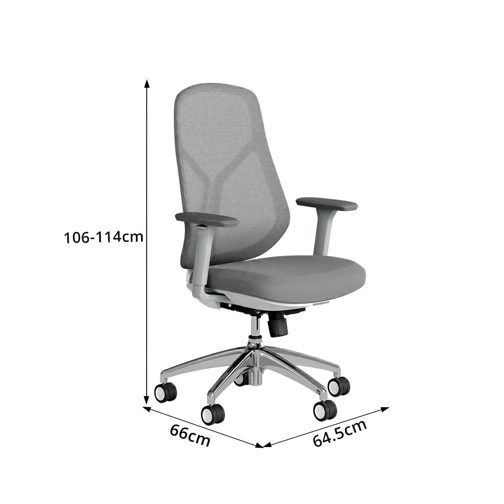 LIVARA  Ergonomic Mesh Office Chair 3D Armrests Multi Lock Reclining Desk Chair Chrome Base for Home Office - Grey