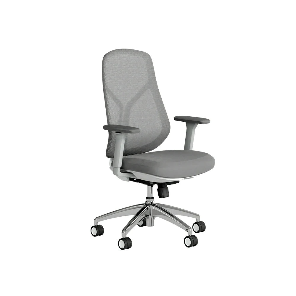 LIVARA  Ergonomic Mesh Office Chair 3D Armrests Multi Lock Reclining Desk Chair Chrome Base for Home Office - Grey