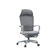 LIVARA  High Back Ergonomic Mesh Office Chair Adjustable Headrest Aluminium Base Computer Chair for Workspace - Grey
