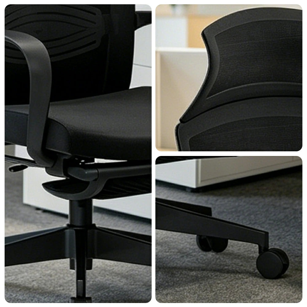 LIVARA  Ergonomic Mesh Office Chair High Back Computer Chair with Adjustable Headrest Nylon Base for Workspace - Black