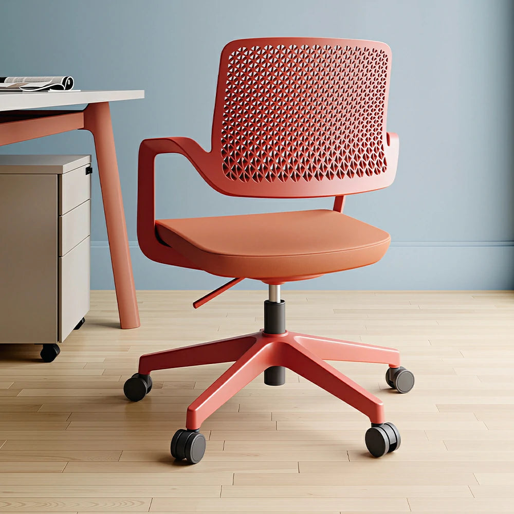 LIVARA  Modern Ergonomic Office Chair Breathable Mesh Back Swivel Desk Chair for Home Office Study Room - Red
