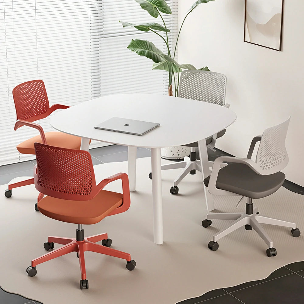 LIVARA  Modern Ergonomic Office Chair Breathable Mesh Back Swivel Desk Chair for Home Office Study Room - Red