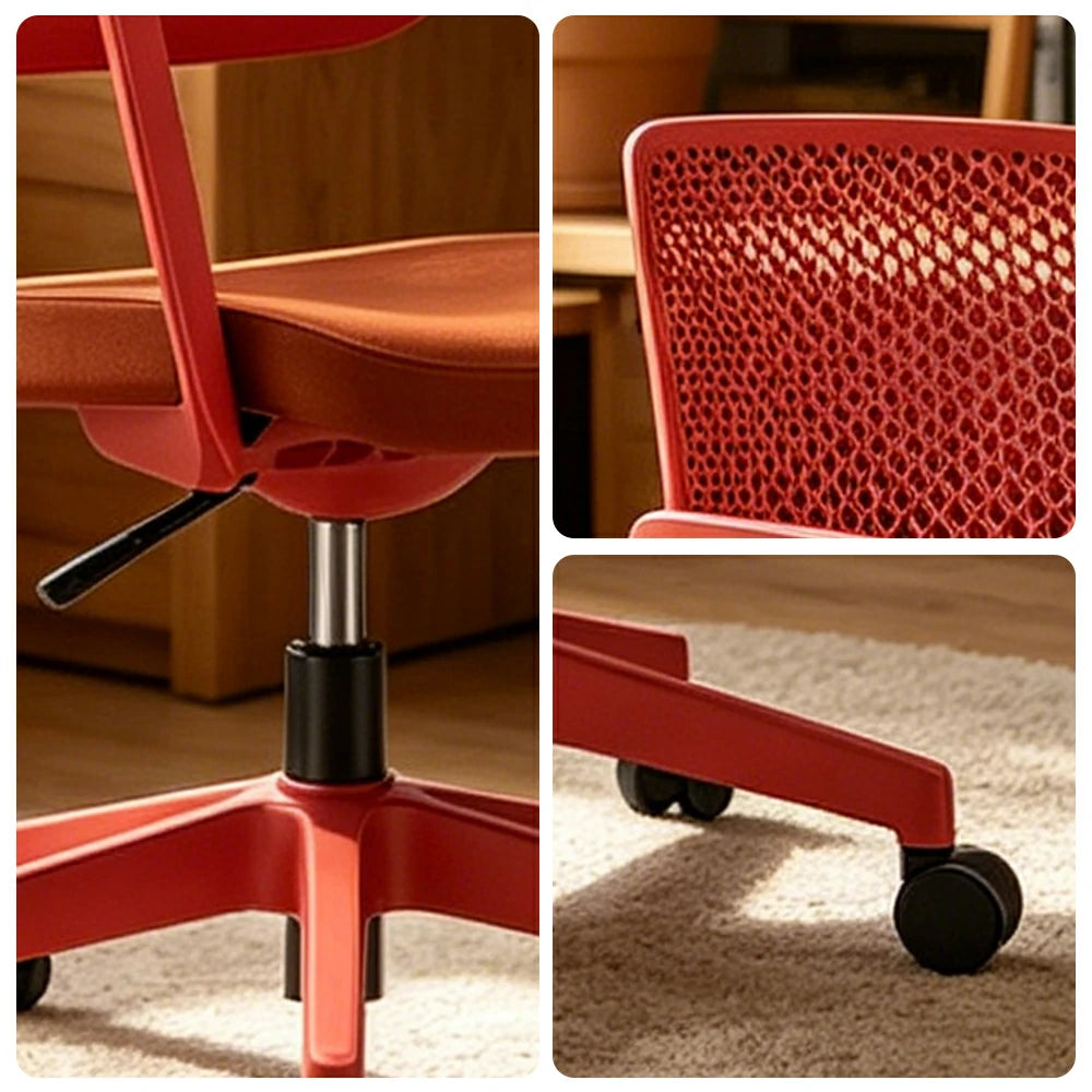 LIVARA  Modern Ergonomic Office Chair Breathable Mesh Back Swivel Desk Chair for Home Office Study Room - Red