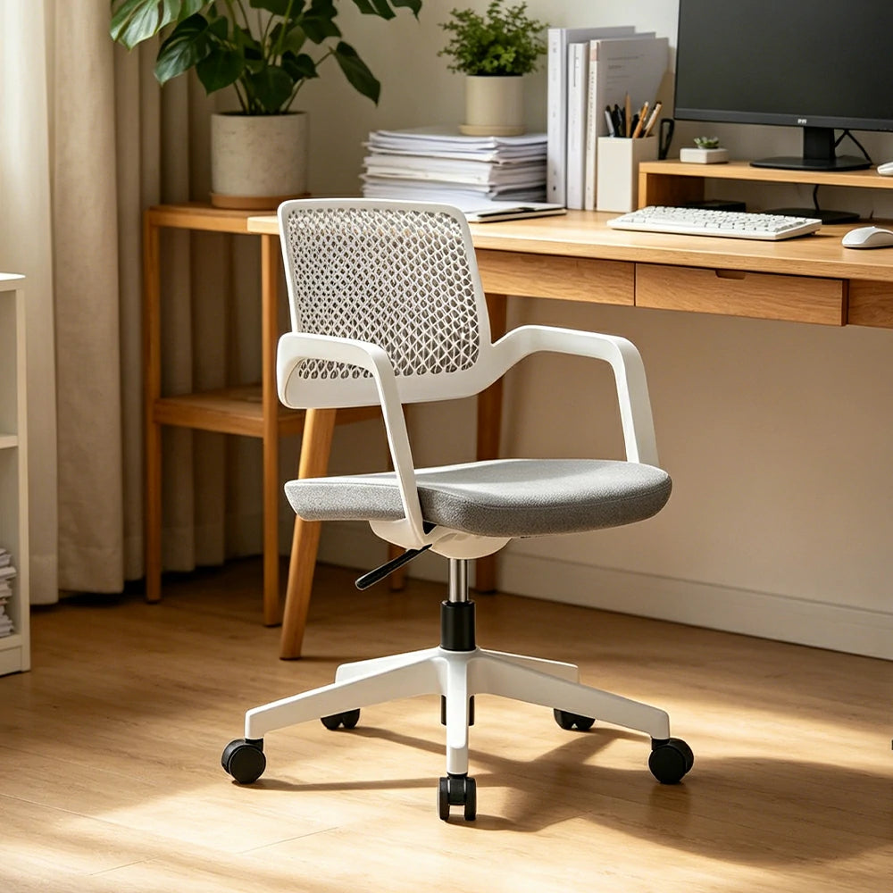 LIVARA Modern Ergonomic Office Chair Breathable Mesh Back Swivel Desk Chair for Home Office Study Room - Grey