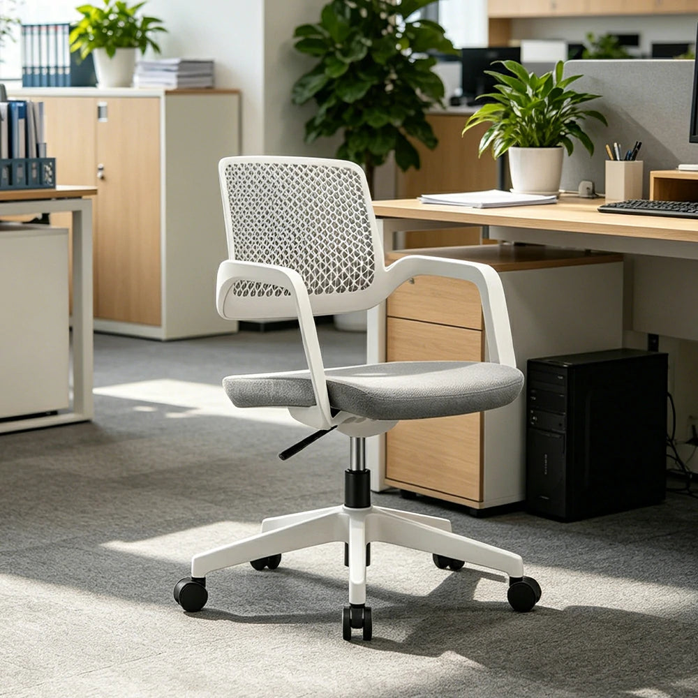 LIVARA Modern Ergonomic Office Chair Breathable Mesh Back Swivel Desk Chair for Home Office Study Room - Grey