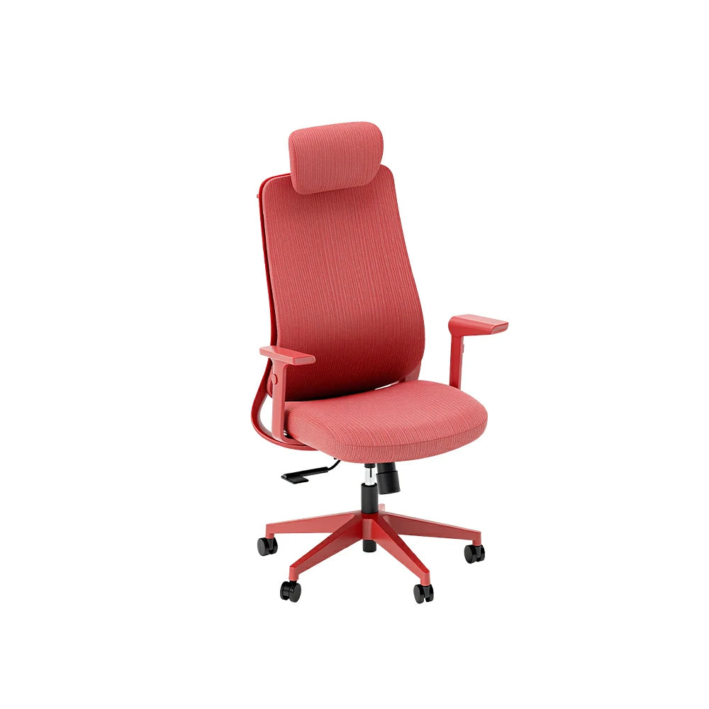 LIVARA  High Back Ergonomic Mesh Office Chair Adjustable Armrests Self Weight Base Computer Chair - Red