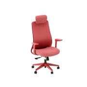 LIVARA  High Back Ergonomic Mesh Office Chair Adjustable Armrests Self Weight Base Computer Chair - Red