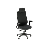 LIVARA  High Back Ergonomic Mesh Office Chair Adjustable Armrests Self Weight Base Computer Chair - Black