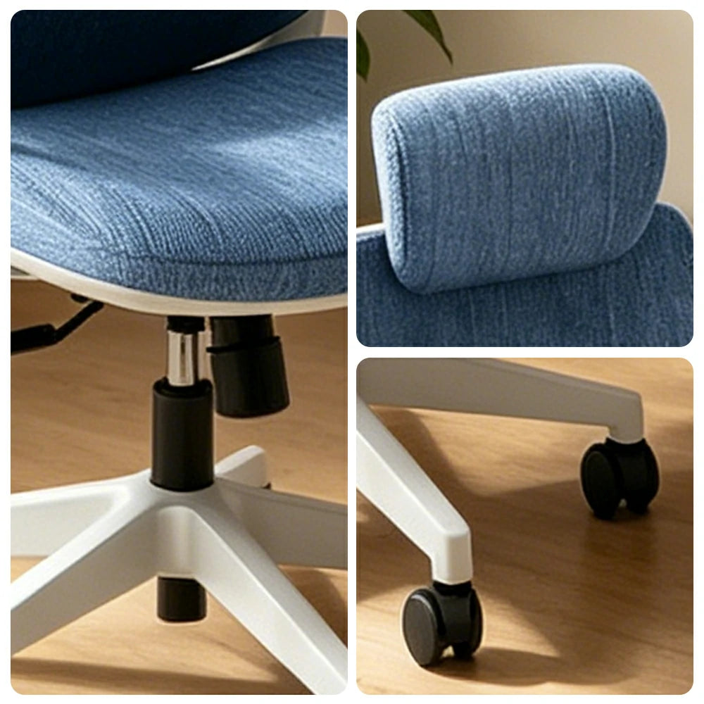 LIVARA  High Back Ergonomic Mesh Office Chair Adjustable Armrests Self Weight Base Computer Chair - Blue