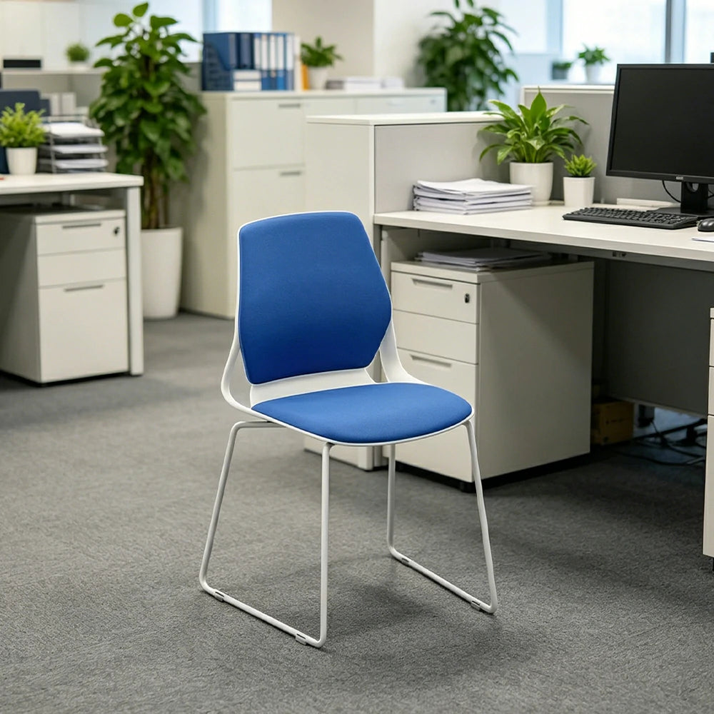 LIVARA  Minimalist Office Chair Comfortable Visitor Chair Modern Seating for Home Office Meeting Space - Blue
