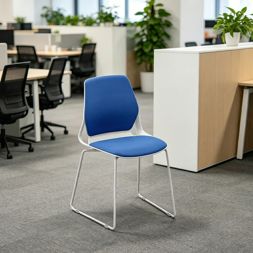 LIVARA  Minimalist Office Chair Comfortable Visitor Chair Modern Seating for Home Office Meeting Space - Blue