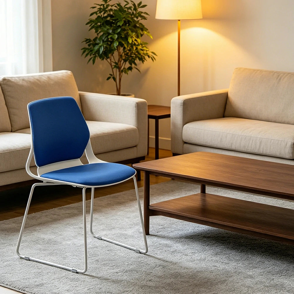 LIVARA  Minimalist Office Chair Comfortable Visitor Chair Modern Seating for Home Office Meeting Space - Blue