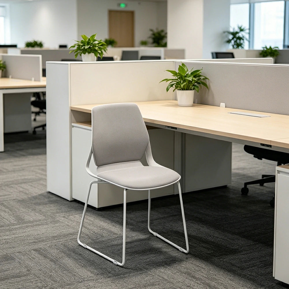 LIVARA  Minimalist Office Chair Comfortable Visitor Chair Modern Seating for Home Office Meeting Space - Grey