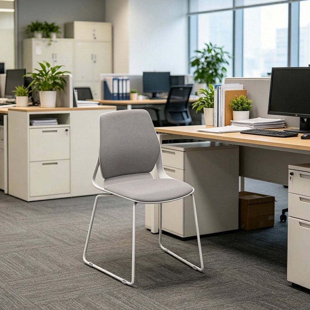 LIVARA  Minimalist Office Chair Comfortable Visitor Chair Modern Seating for Home Office Meeting Space - Grey