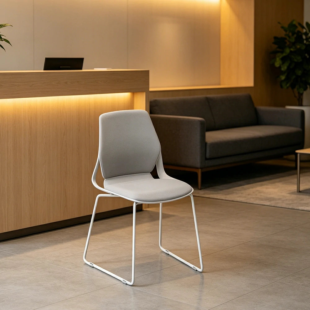 LIVARA  Minimalist Office Chair Comfortable Visitor Chair Modern Seating for Home Office Meeting Space - Grey