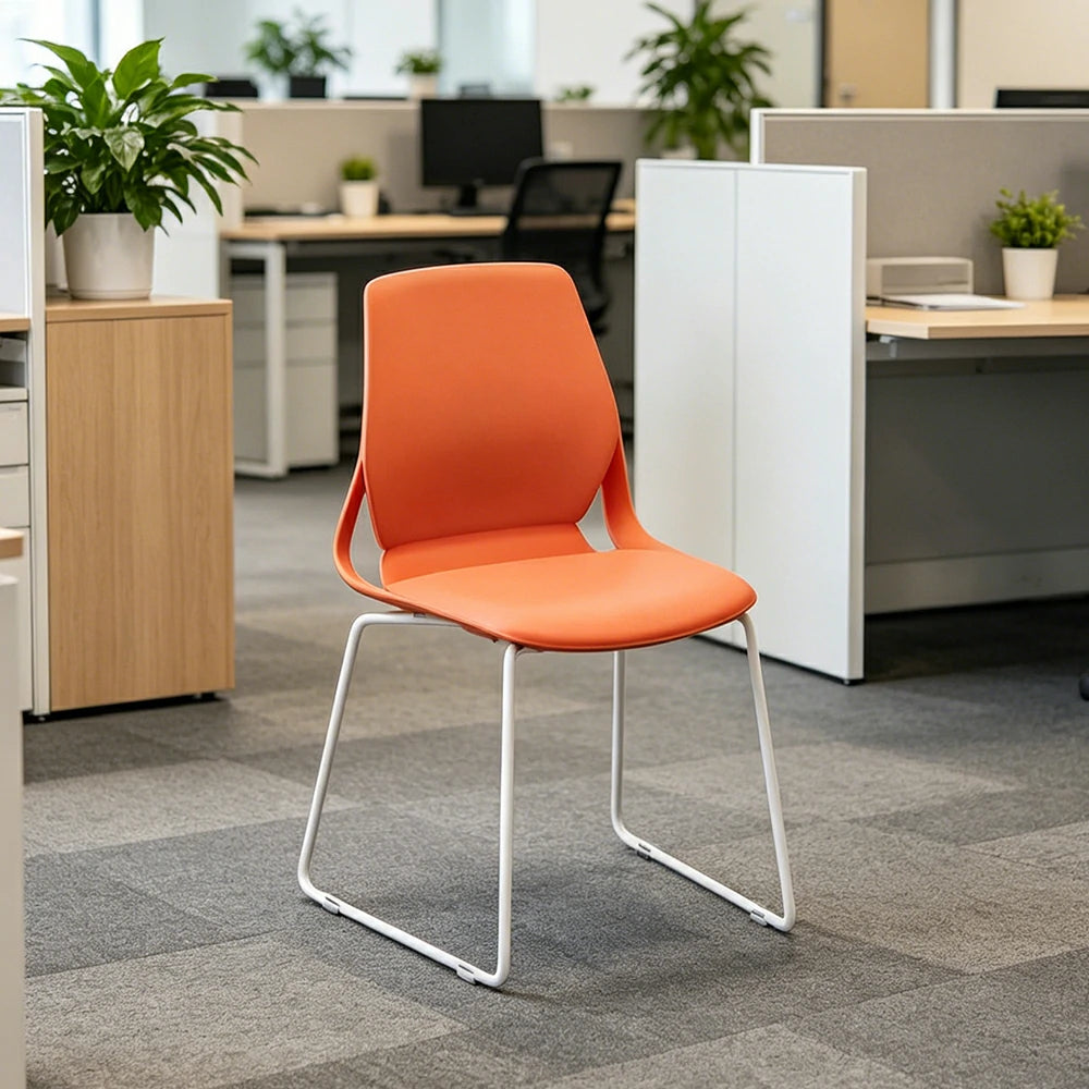 LIVARA  Minimalist Office Chair Comfortable Visitor Chair Modern Seating for Home Office Meeting Space - Orange