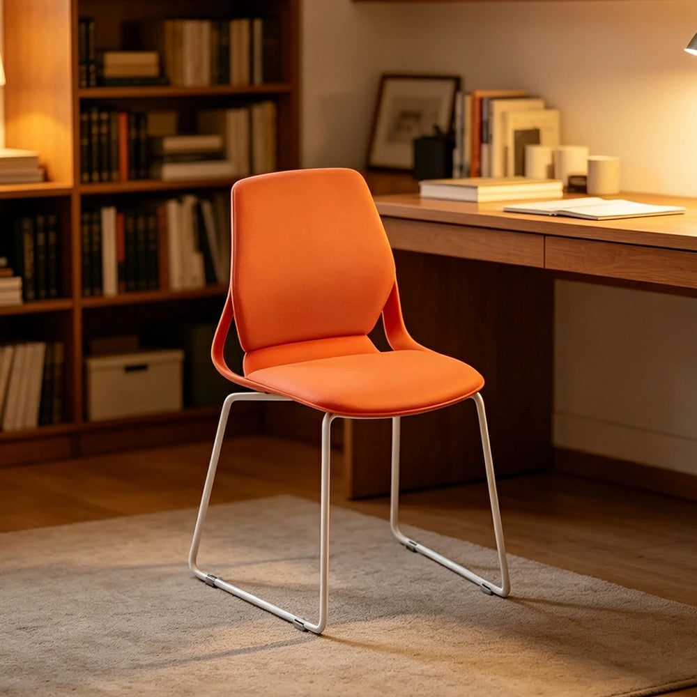 LIVARA  Minimalist Office Chair Comfortable Visitor Chair Modern Seating for Home Office Meeting Space - Orange
