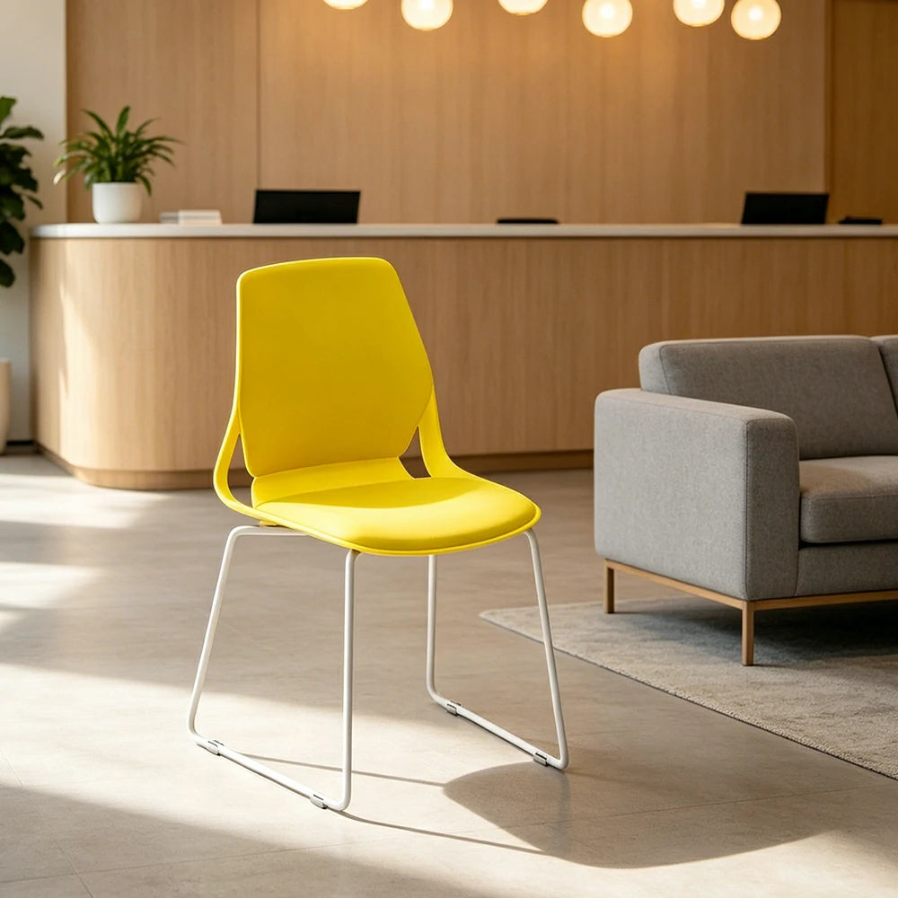 LIVARA  Minimalist Office Chair Comfortable Visitor Chair Modern Seating for Home Office Meeting Space - Yellow