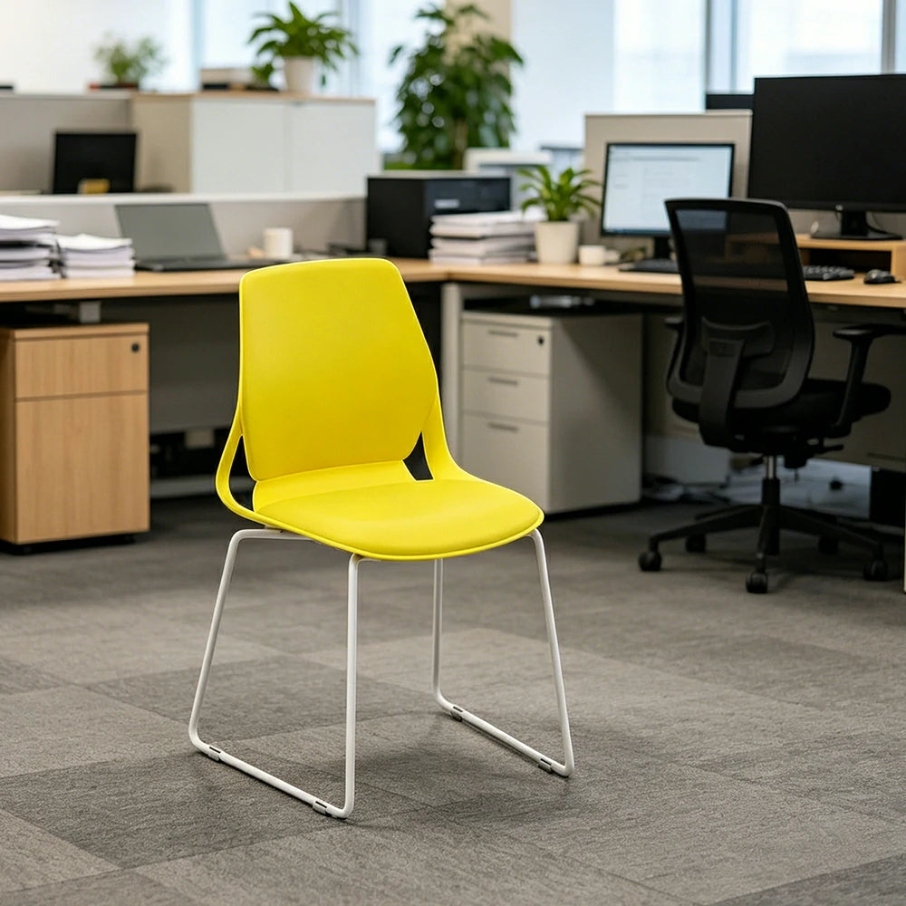LIVARA  Minimalist Office Chair Comfortable Visitor Chair Modern Seating for Home Office Meeting Space - Yellow