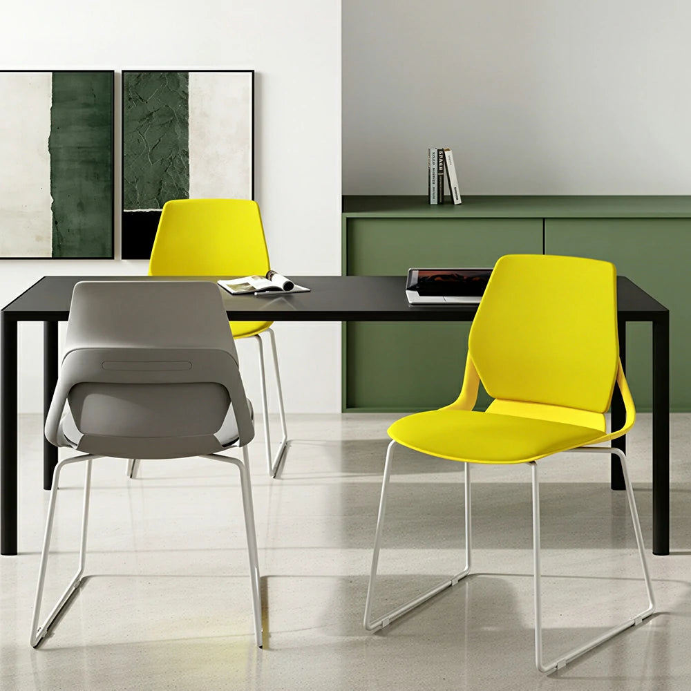 LIVARA  Minimalist Office Chair Comfortable Visitor Chair Modern Seating for Home Office Meeting Space - Yellow