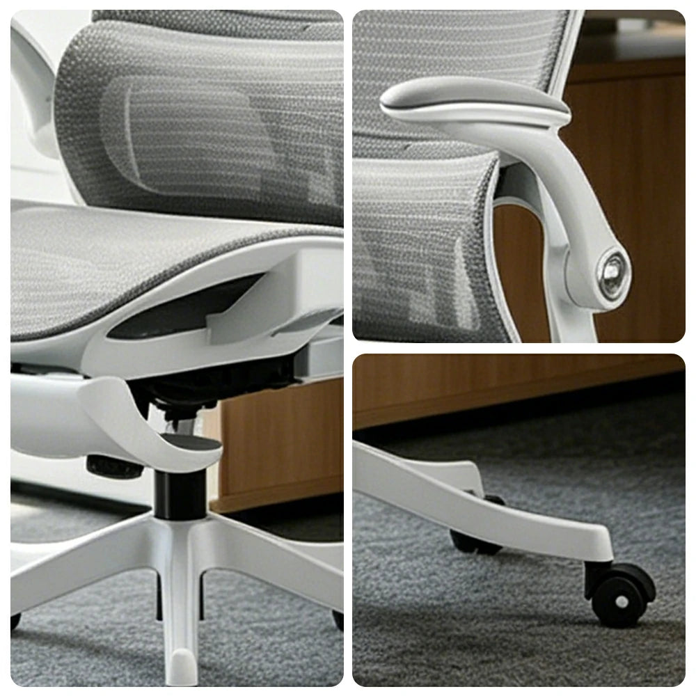 LIVARA  P2 Pro+ Ergonomic Mesh Office Chair 4D Headrest Reclining Chair with Footrest Adjustable Armrests - White
