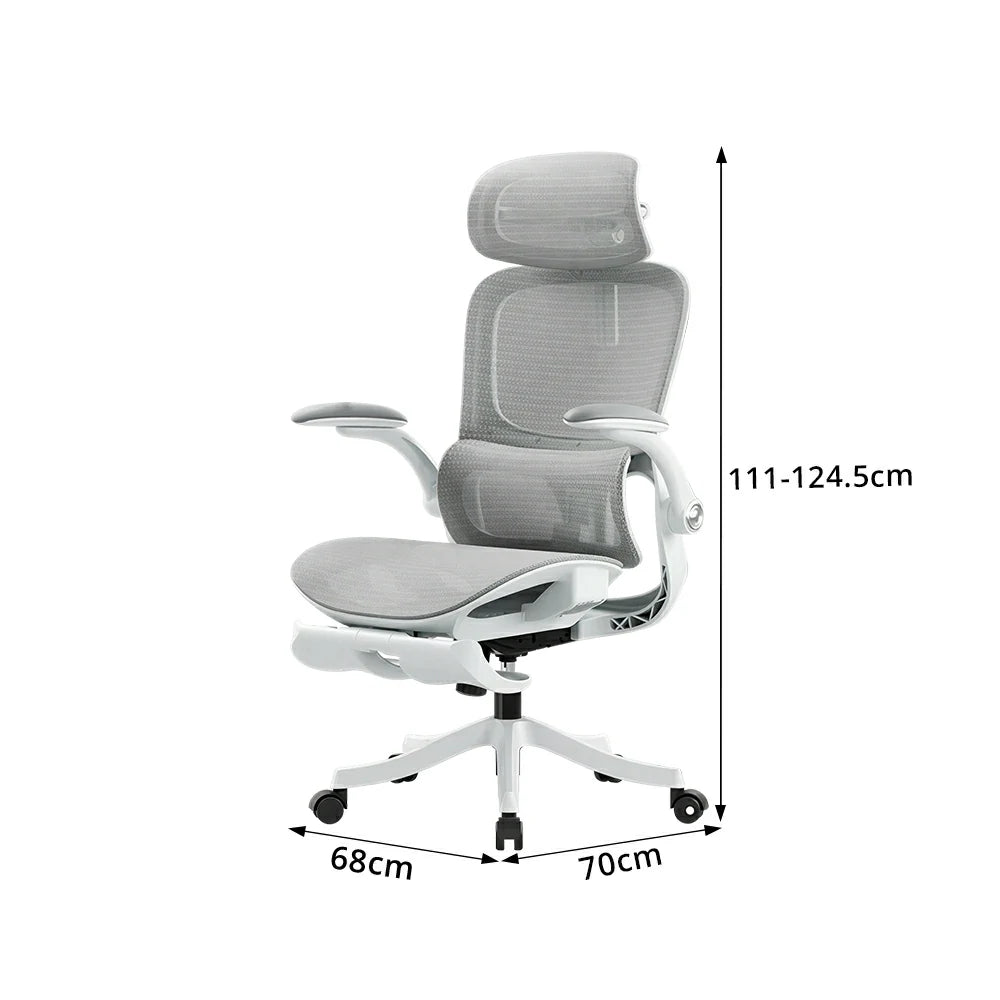 LIVARA  P2 Pro+ Ergonomic Mesh Office Chair 4D Headrest Reclining Chair with Footrest Adjustable Armrests - White